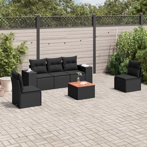 Maison exclusive - salon de jardin 6 pcs avec coussins noir résine tressée