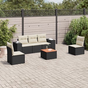 Maison exclusive - salon de jardin 6 pcs avec coussins noir résine tressée