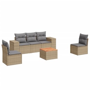 Maison exclusive - salon de jardin avec coussins 6 pcs beige résine tressée