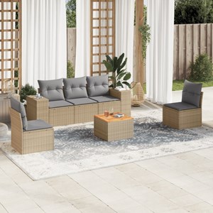 Maison exclusive - salon de jardin avec coussins 6 pcs beige résine tressée
