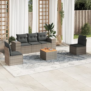 Maison exclusive - salon de jardin 6 pcs avec coussins gris résine tressée