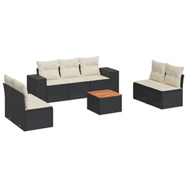 Maison exclusive - salon de jardin 8 pcs avec coussins noir résine tressée