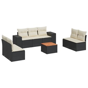 Maison exclusive - salon de jardin 8 pcs avec coussins noir résine tressée