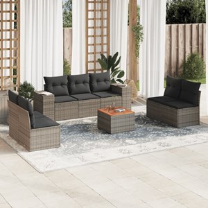 Maison exclusive - salon de jardin 8 pcs avec coussins gris résine tressée