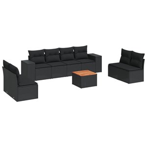 Maison exclusive - salon de jardin 9 pcs avec coussins noir résine tressée