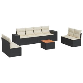 Maison exclusive - salon de jardin 9 pcs avec coussins noir résine tressée