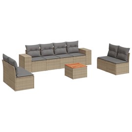 Maison exclusive - salon de jardin avec coussins 9 pcs beige résine tressée