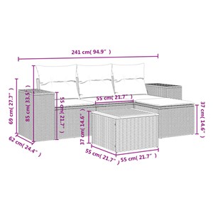 Maison exclusive - salon de jardin 5 pcs avec coussins noir résine tressée