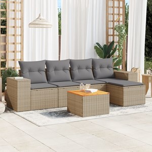 Maison exclusive - salon de jardin avec coussins 6 pcs beige résine tressée