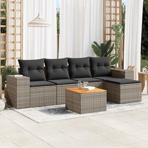 Maison exclusive - salon de jardin 6 pcs avec coussins gris résine tressée