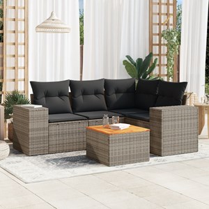 Maison exclusive - salon de jardin 5 pcs avec coussins gris résine tressée