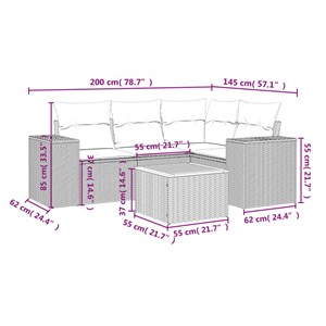 Maison exclusive - salon de jardin 5 pcs avec coussins gris résine tressée