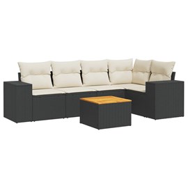 Maison exclusive - salon de jardin 6 pcs avec coussins noir résine tressée