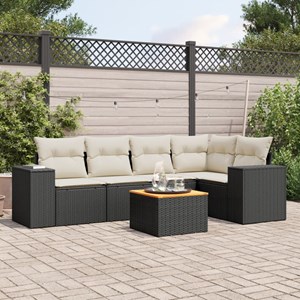 Maison exclusive - salon de jardin 6 pcs avec coussins noir résine tressée