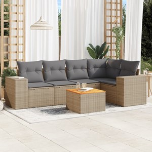Maison exclusive - salon de jardin avec coussins 6 pcs beige résine tressée