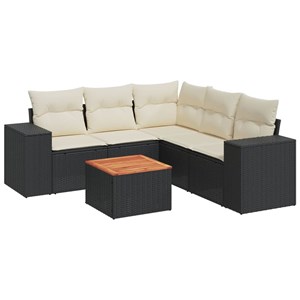 Maison exclusive - salon de jardin 6 pcs avec coussins noir résine tressée