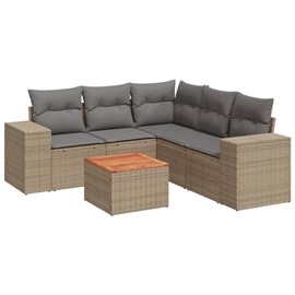 Maison exclusive - salon de jardin avec coussins 6 pcs beige résine tressée