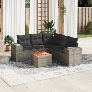 Maison exclusive - salon de jardin 6 pcs avec coussins gris résine tressée