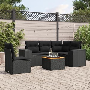 Maison exclusive - salon de jardin 6 pcs avec coussins noir résine tressée