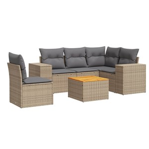 Maison exclusive - salon de jardin avec coussins 6 pcs beige résine tressée