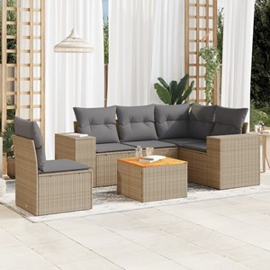Maison exclusive - salon de jardin avec coussins 6 pcs beige résine tressée