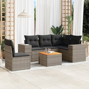 Maison exclusive - salon de jardin 6 pcs avec coussins gris résine tressée