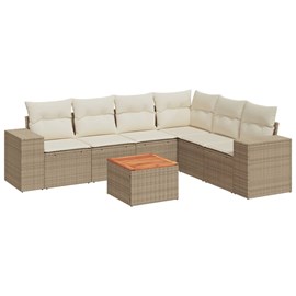 Maison exclusive - salon de jardin avec coussins 7 pcs beige résine tressée