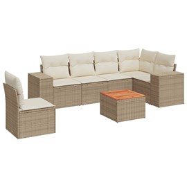 Maison exclusive - salon de jardin avec coussins 7 pcs beige résine tressée