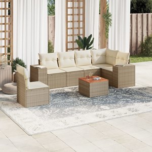 Maison exclusive - salon de jardin avec coussins 7 pcs beige résine tressée