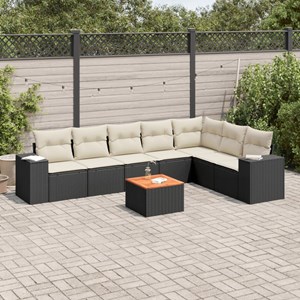 Maison exclusive - salon de jardin 8 pcs avec coussins noir résine tressée