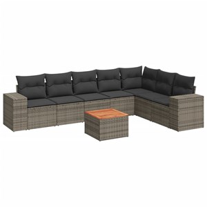 Maison exclusive - salon de jardin 8 pcs avec coussins gris résine tressée