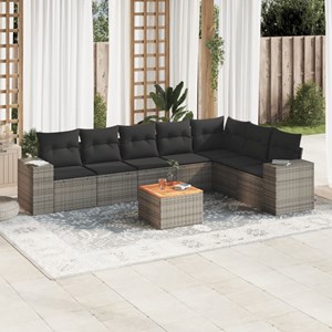 Maison exclusive - salon de jardin 8 pcs avec coussins gris résine tressée