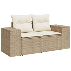 Maison exclusive - salon de jardin avec coussins 9 pcs beige résine tressée