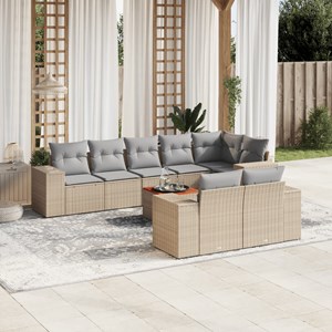 Maison exclusive - salon de jardin avec coussins 9 pcs beige résine tressée