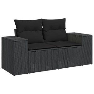 Maison exclusive - salon de jardin 9 pcs avec coussins noir résine tressée