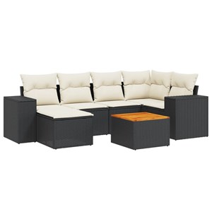 Maison exclusive - salon de jardin 7 pcs avec coussins noir résine tressée