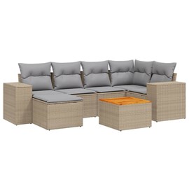 Maison exclusive - salon de jardin avec coussins 7 pcs beige résine tressée
