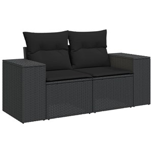 Maison exclusive - salon de jardin 8 pcs avec coussins noir résine tressée