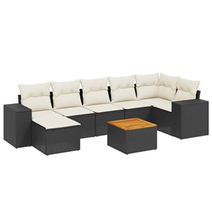 Maison exclusive - salon de jardin 8 pcs avec coussins noir résine tressée