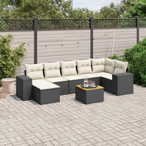 Maison exclusive - salon de jardin 8 pcs avec coussins noir résine tressée