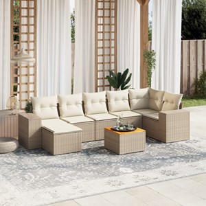 Maison exclusive - salon de jardin avec coussins 8 pcs beige résine tressée