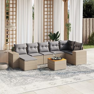 Maison exclusive - salon de jardin avec coussins 8 pcs beige résine tressée