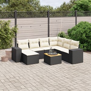 Maison exclusive - salon de jardin 8 pcs avec coussins noir résine tressée