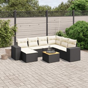Maison exclusive - salon de jardin 8 pcs avec coussins noir résine tressée