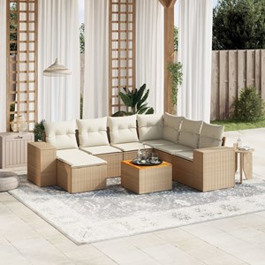 Maison exclusive - salon de jardin avec coussins 8 pcs beige résine tressée