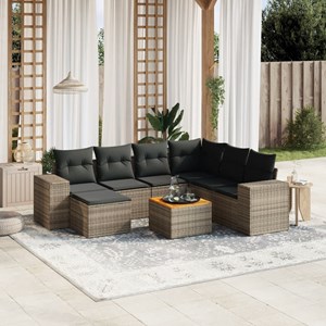 Maison exclusive - salon de jardin 8 pcs avec coussins gris résine tressée