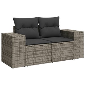 Maison exclusive - salon de jardin 8 pcs avec coussins gris résine tressée