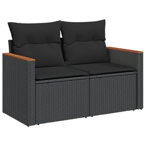 Maison exclusive - salon de jardin 4 pcs avec coussins noir résine tressée