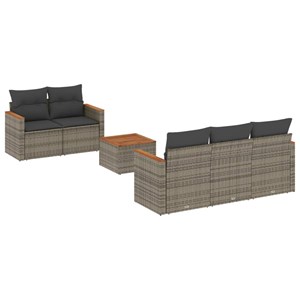 Maison exclusive - salon de jardin 6 pcs avec coussins gris résine tressée