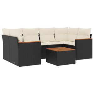 Maison exclusive - salon de jardin 7 pcs avec coussins noir résine tressée